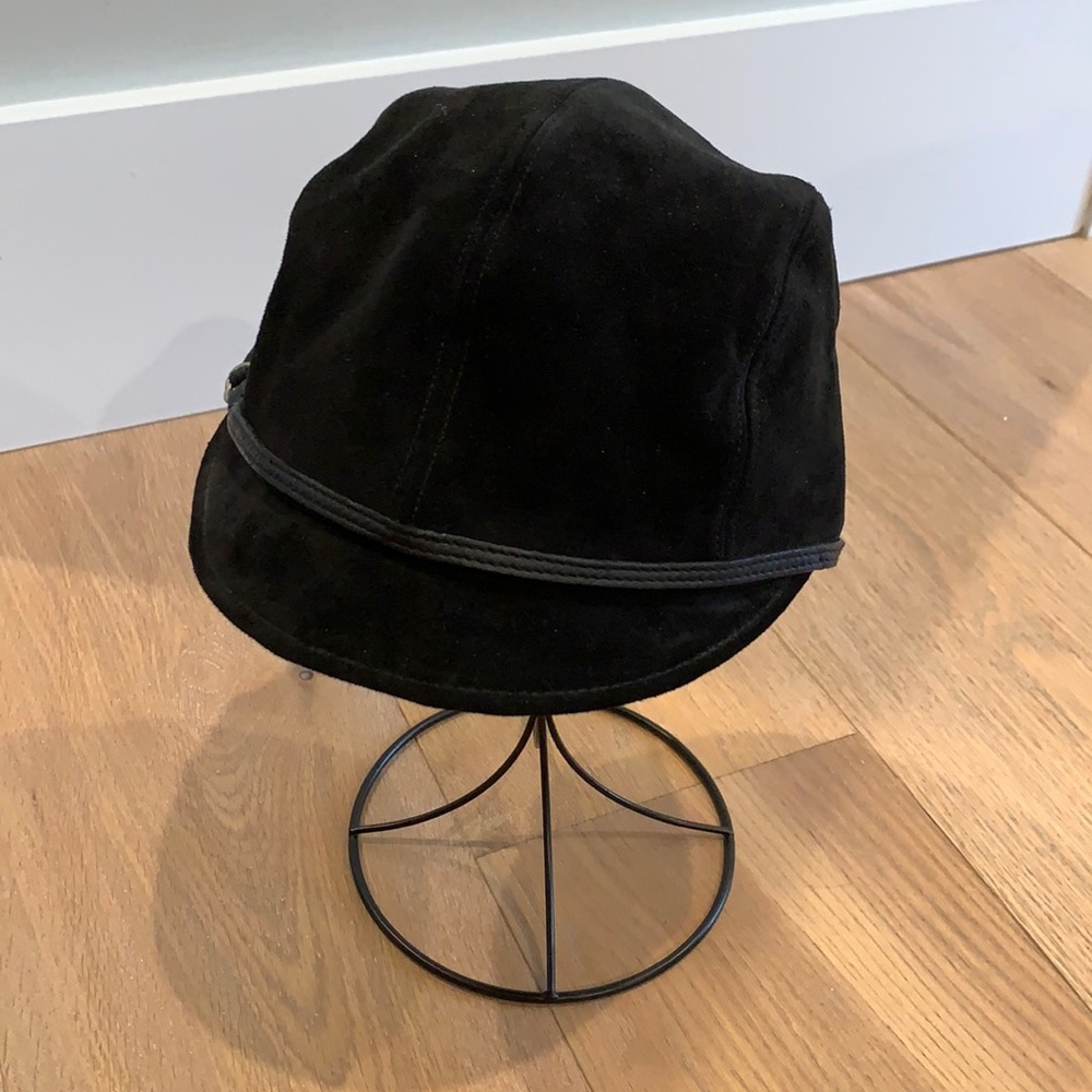 Club Monaco Black Suede Cap